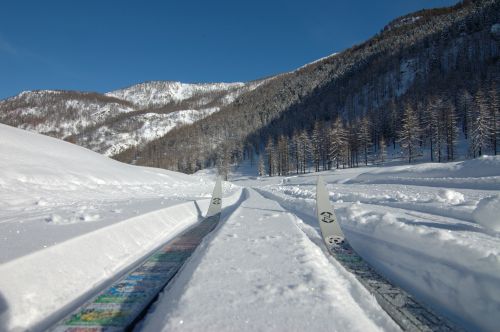 Cross country ski track Prali Praly